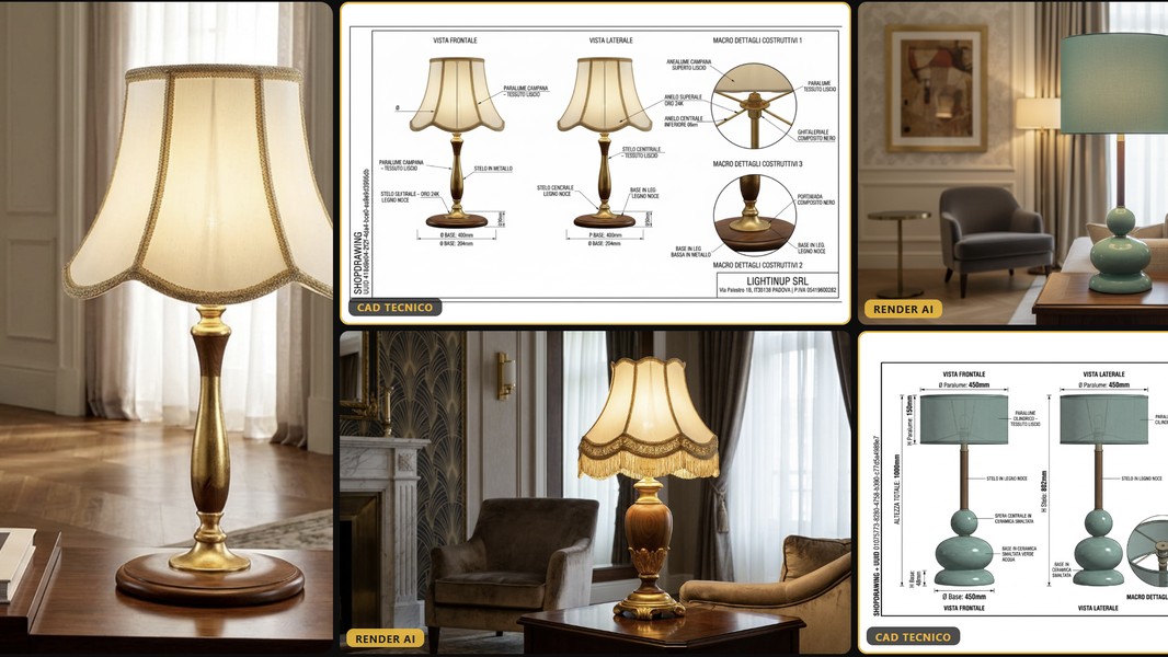 Lumina Forge: render fotorealistici e disegni tecnici quotati generati dall'intelligenza artificiale