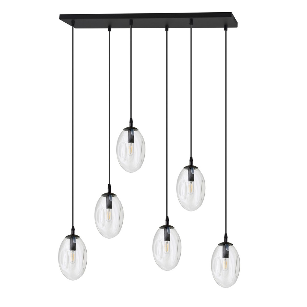 Lampada a sospensione Astral 6 Nero – trasparente – foto 3
