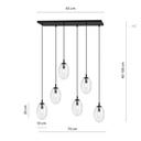 Lampada a sospensione Astral 6 Nero – trasparente – foto 6
