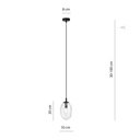 Lampada a sospensione Astral 1 Nero – trasparente – foto 6