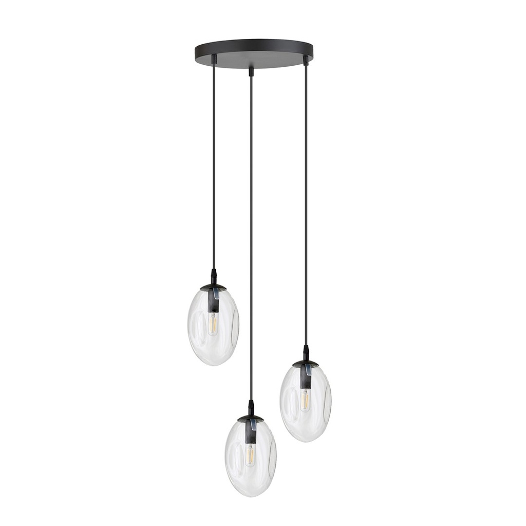 Astral 3 Schwarz Premium Pendelleuchte – transparent – Foto 3