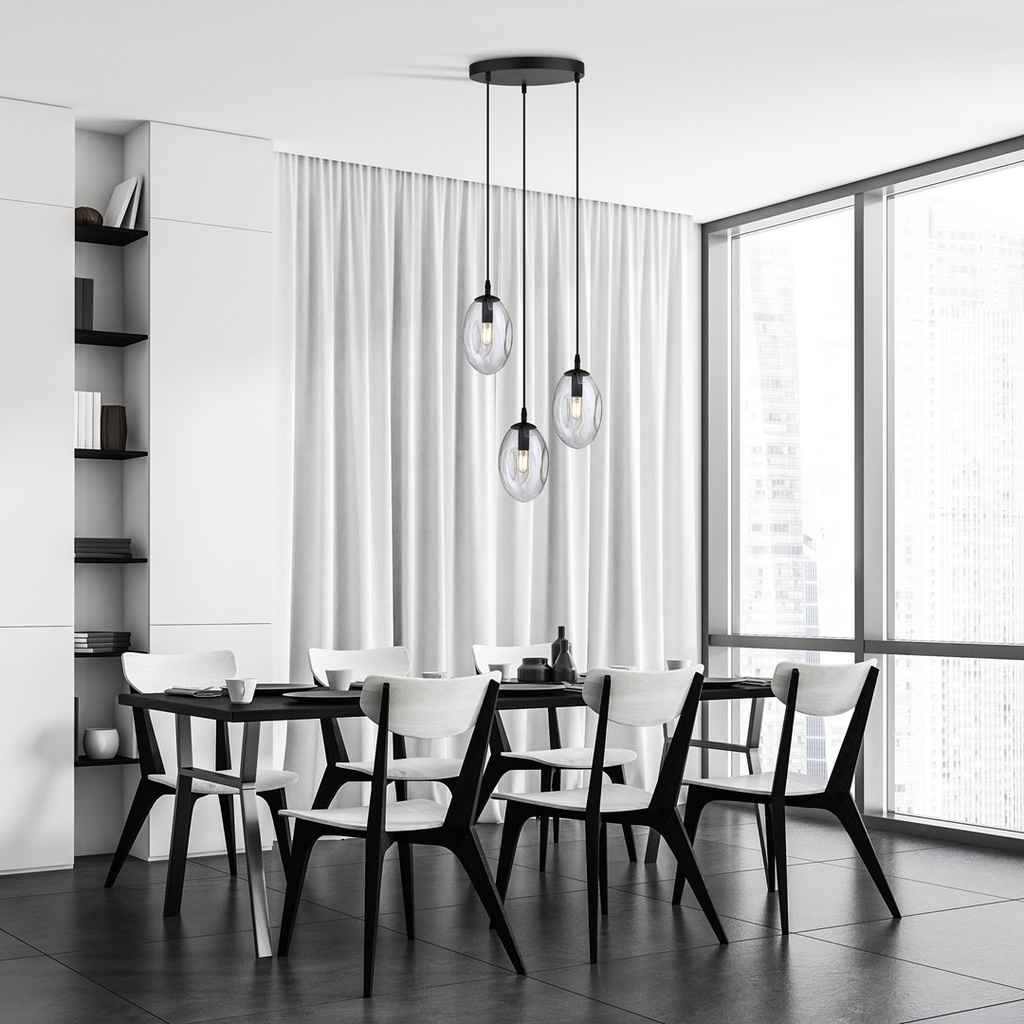 Astral 3 Schwarz Premium Pendelleuchte – transparent – Foto 4