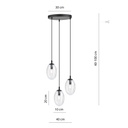 Astral 3 Schwarz Premium Pendelleuchte – transparent – Foto 6