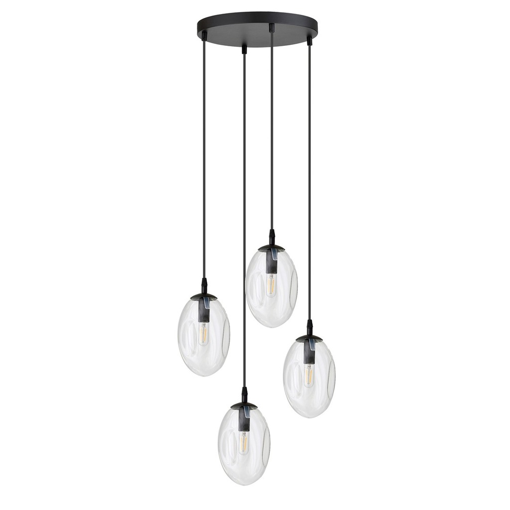 Lampada a sospensione Astral 4 Nero Premium – trasparente – foto 3