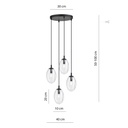 Lampada a sospensione Astral 4 Nero Premium – trasparente – foto 6