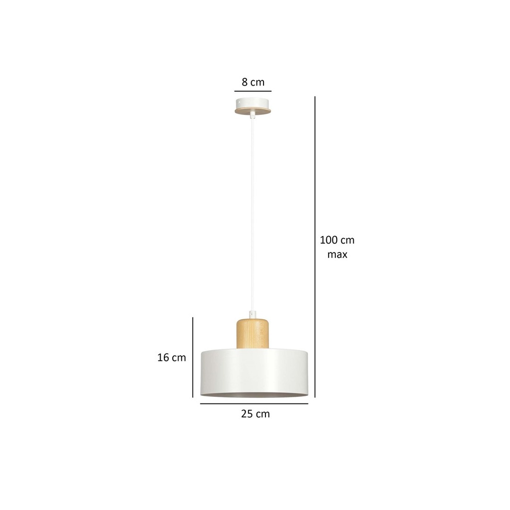Lampada a sospensione Torin 1 – Bianco – foto 6