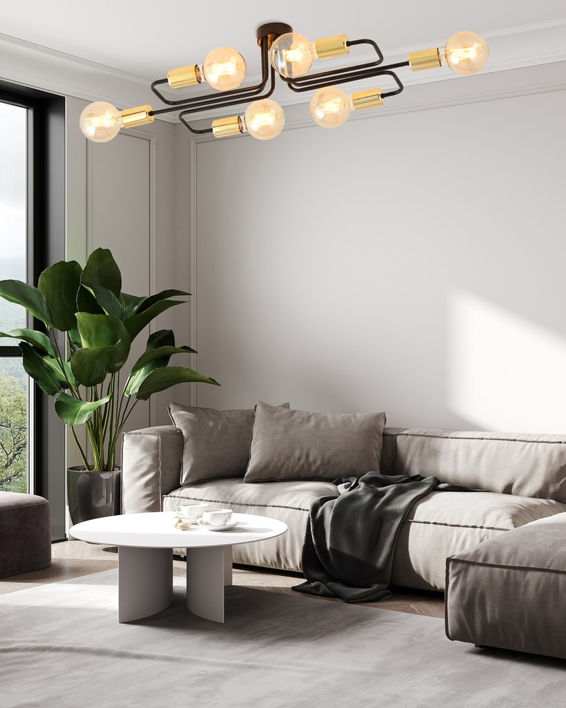 Lampada da soffitto Veken 6A – Oro – foto 4
