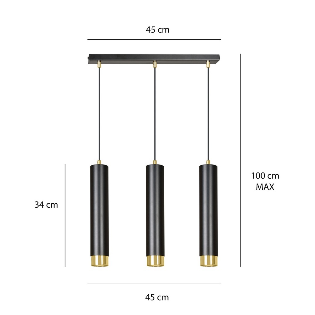 Kibo 3 pendant lamp – Gold – photo 9