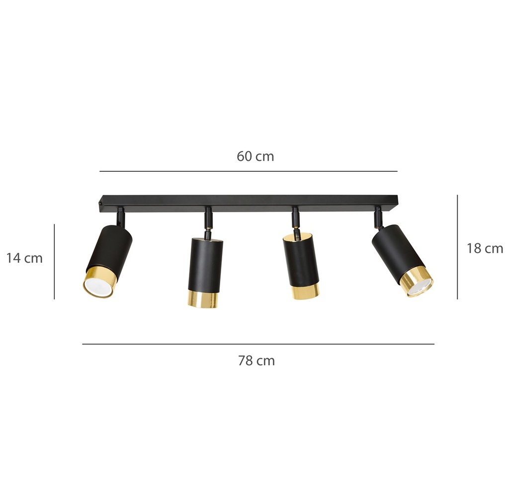 Hiro 4 ceiling lamp – Gold – photo 9