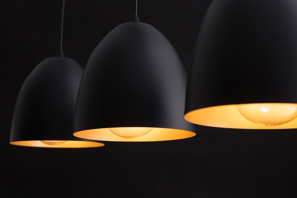 Lampada a sospensione Lenox 3 – nero oro – foto 3