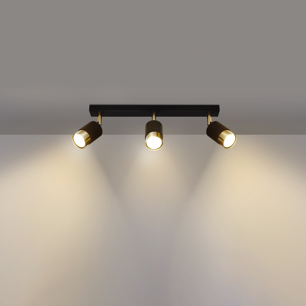 Lampada da soffitto NERO 3 – nero/oro – foto 4