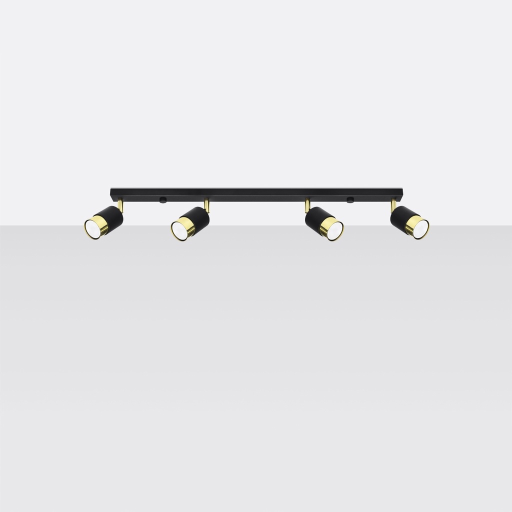 Lampada da soffitto NERO 4 – nero/oro – foto 3