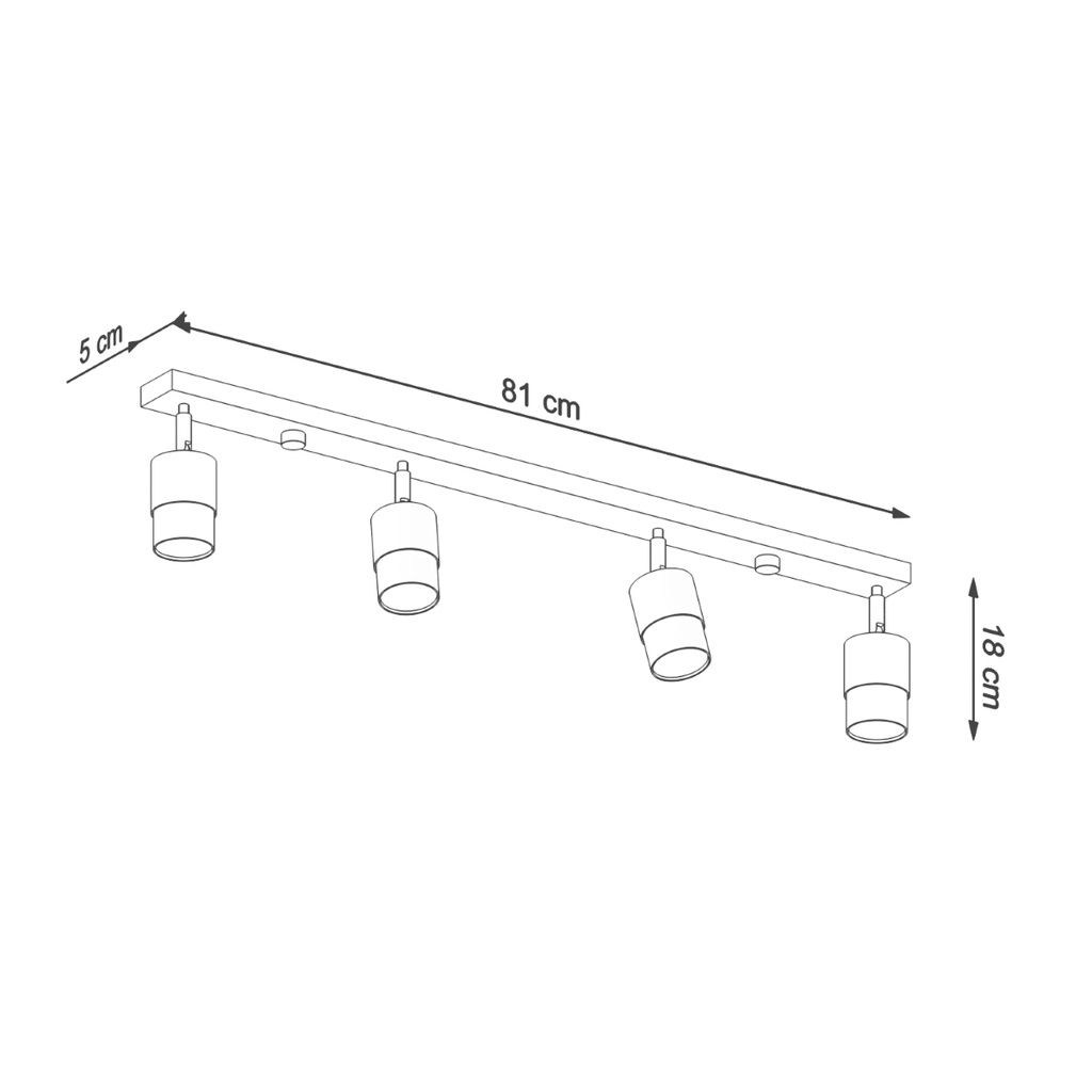 Lampada da soffitto NERO 4 – nero/oro – foto 5