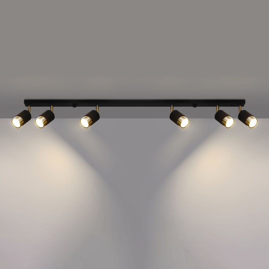 Lampada da soffitto NERO 6 – nero/oro – foto 4