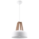 Lampada a sospensione CASCO – bianco/legno naturale – foto 2