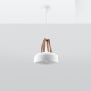 Lampada a sospensione CASCO – bianco/legno naturale – foto 3