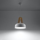 Lampada a sospensione CASCO – bianco/legno naturale – foto 4
