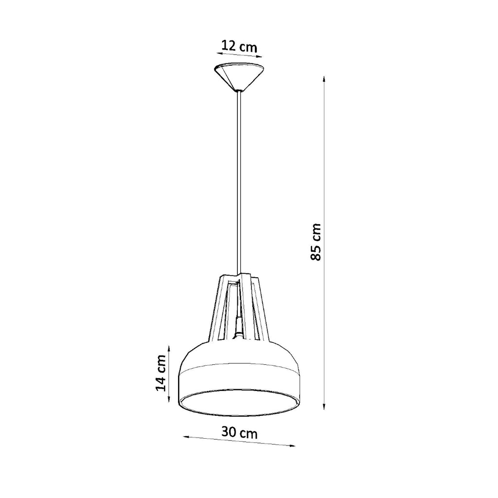 Lampada a sospensione CASCO – bianco/legno naturale – foto 5