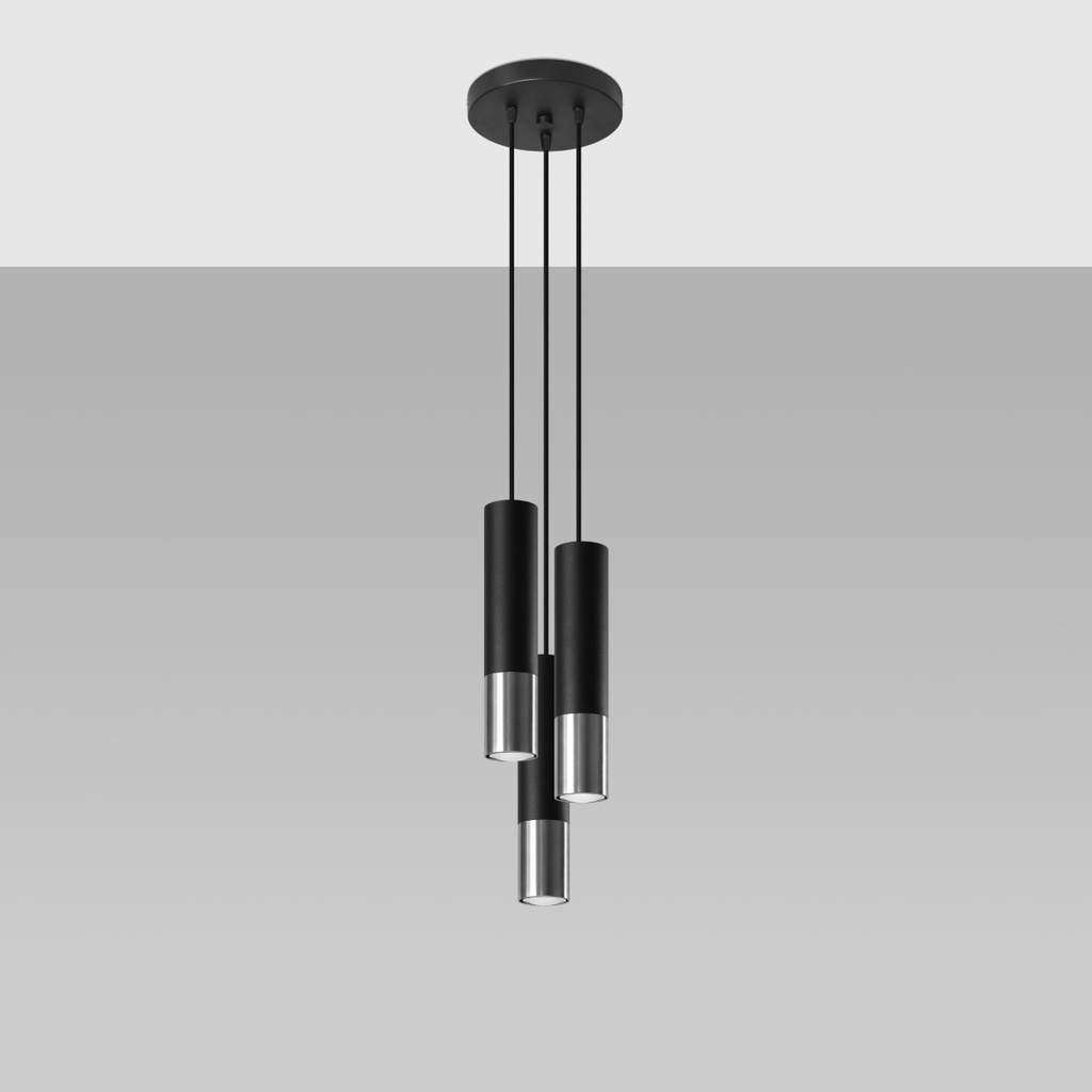 LOOPEZ 3P pendant lamp – Chrome – photo 3