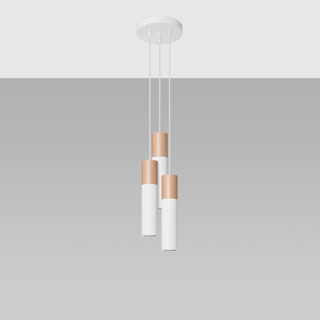 Lampada a sospensione PABLO 3P – Bianco – foto 3