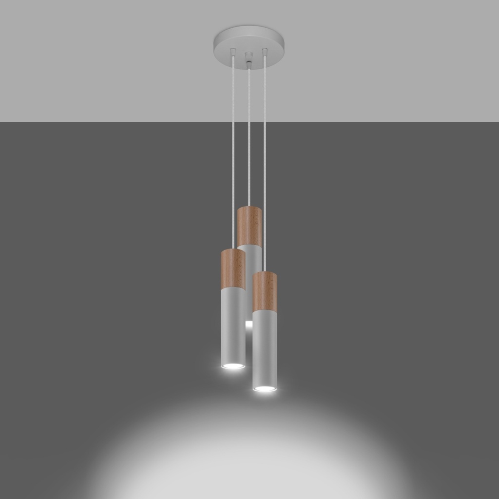 Lampada a sospensione PABLO 3P – Bianco – foto 4