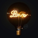 Golden LED light bulb for Globe G125 single filament "Love"