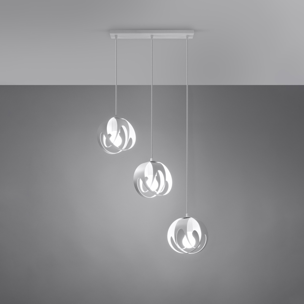 Lampada a sospensione TULOS 3L – Bianco – foto 4