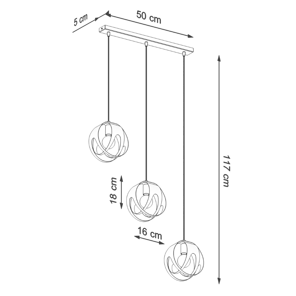 Lampada a sospensione TULOS 3L – Bianco – foto 5