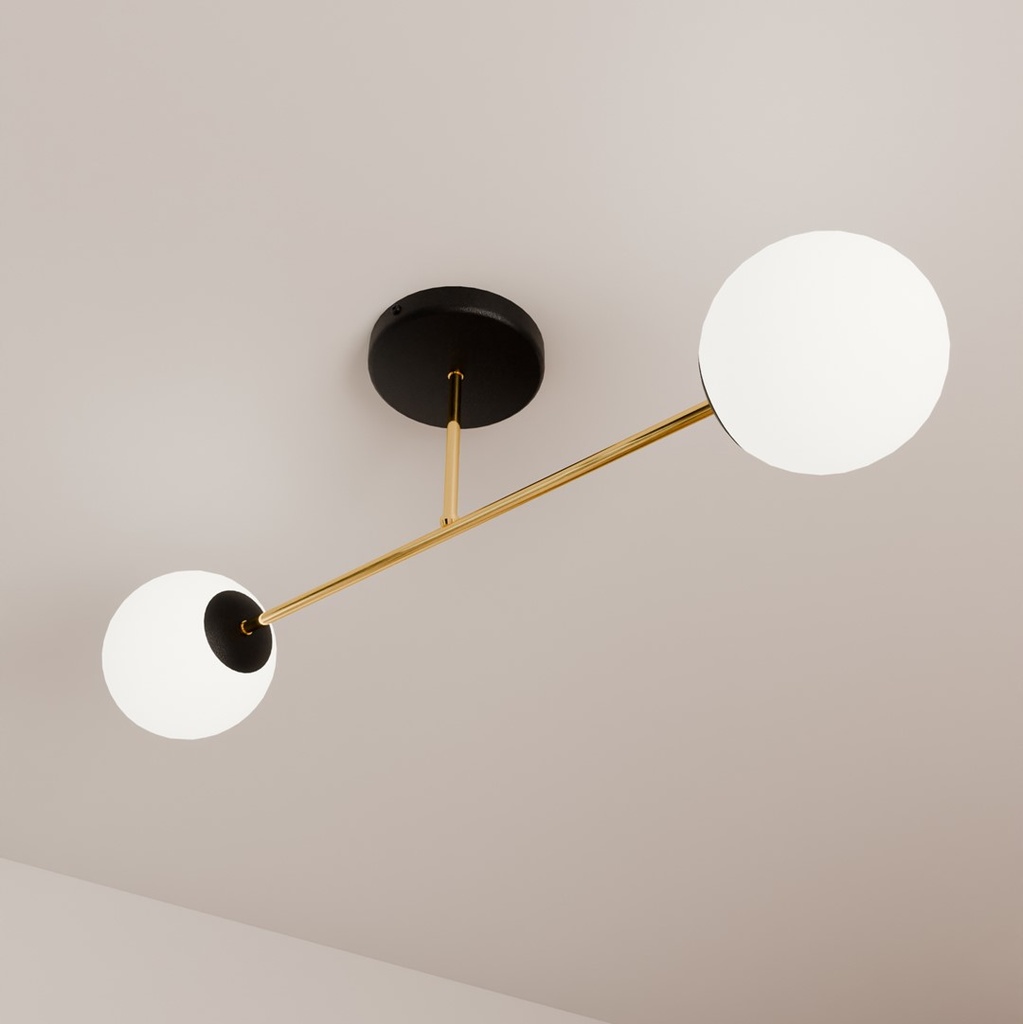 Lampada da soffitto Magnum 2 – nero/opale – foto 6