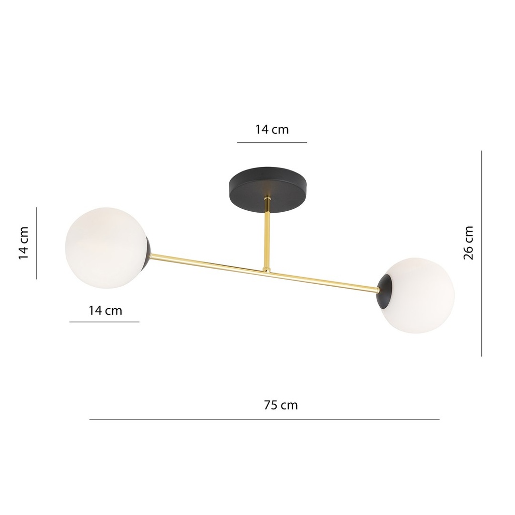 Lampada da soffitto Magnum 2 – nero/opale – foto 7