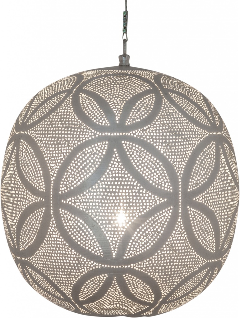 Pendant Lamp - Ball - Circles - M - Silver - Zenza