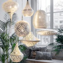 Pendant Lamp - Ball - Circles - M - Silver - Zenza