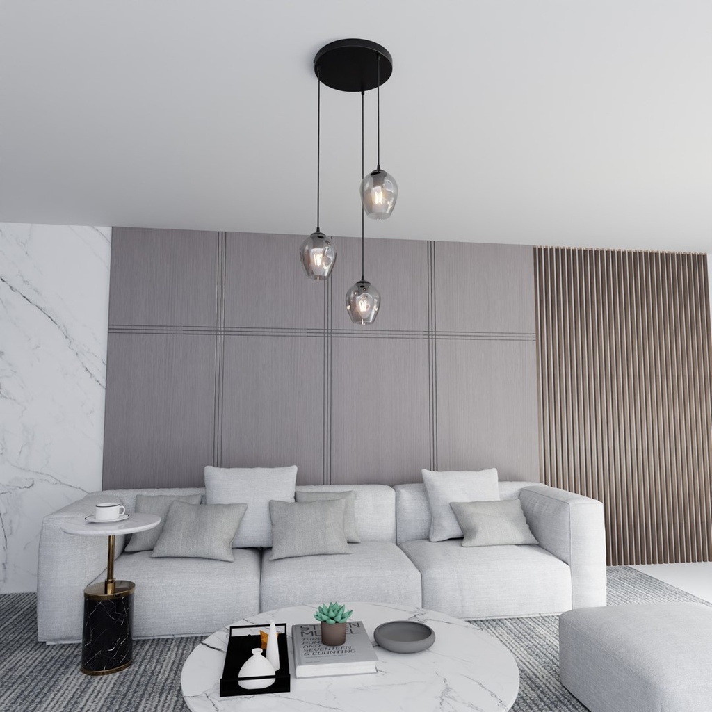 Lampada a sospensione Istar 3 Nero Premium – grafite – foto 4