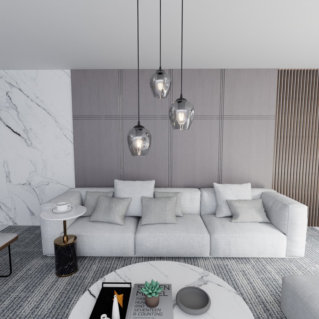 Lampada a sospensione Istar 3 Nero Premium – grafite – foto 5