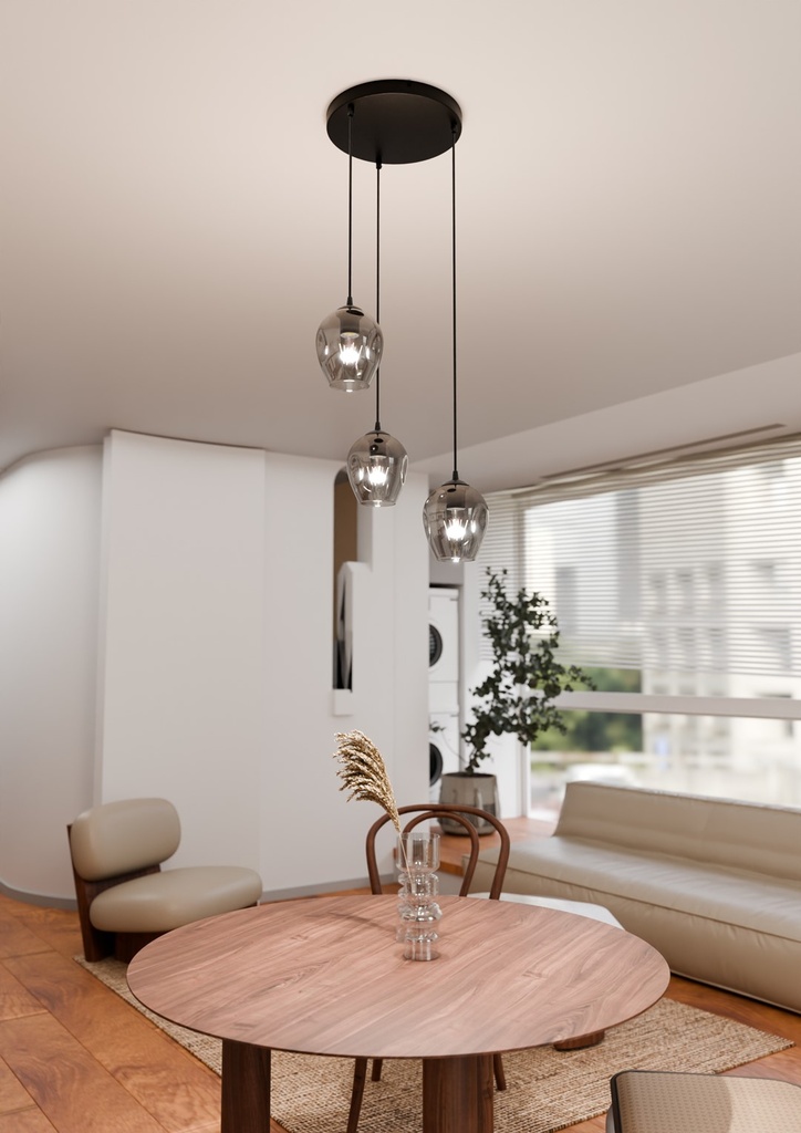 Lampada a sospensione Istar 3 Nero Premium – grafite – foto 7