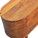 Scatola per coperte con coperchio arrotondato in castagno