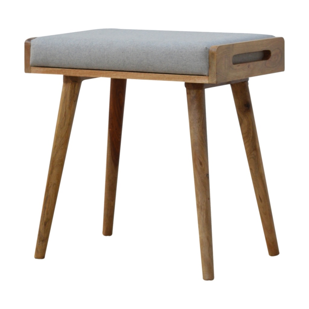 Repose-pieds style plateau en tweed gris – photo 3