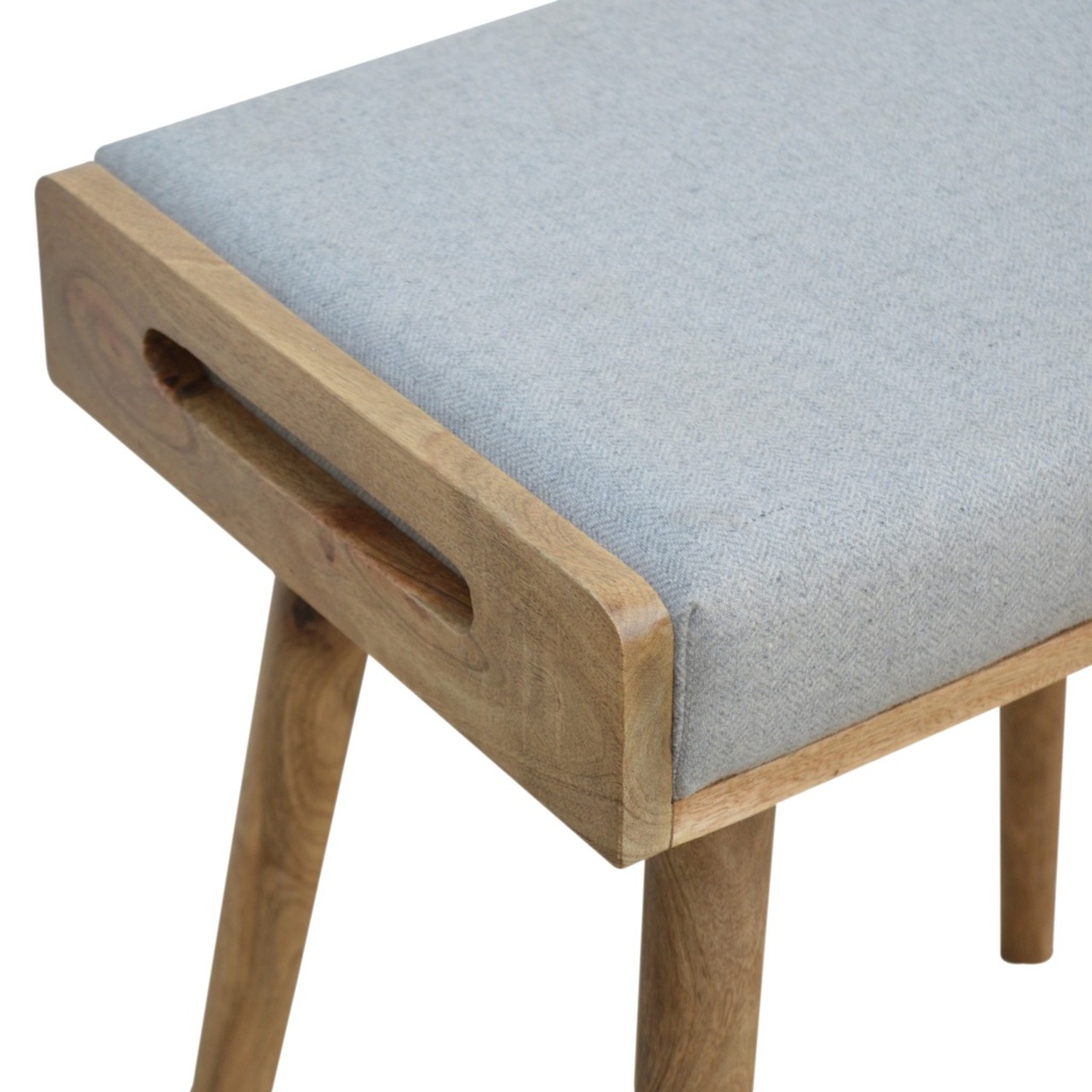 Repose-pieds style plateau en tweed gris – photo 7