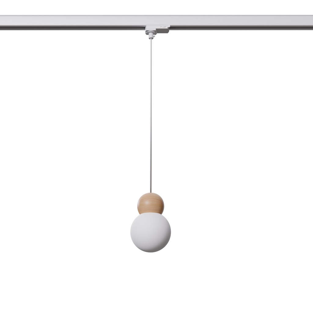 Lampada a sospensione PEKKA bianco/legno naturale G9 3000K 4,5W 