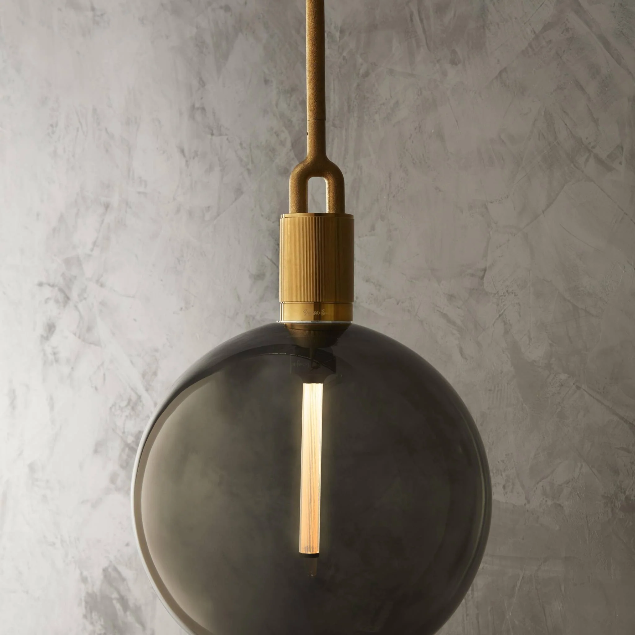 FORKED PENDANT / LINEAR / GLOBE / SMOKED / LARGE · BRASS · 3