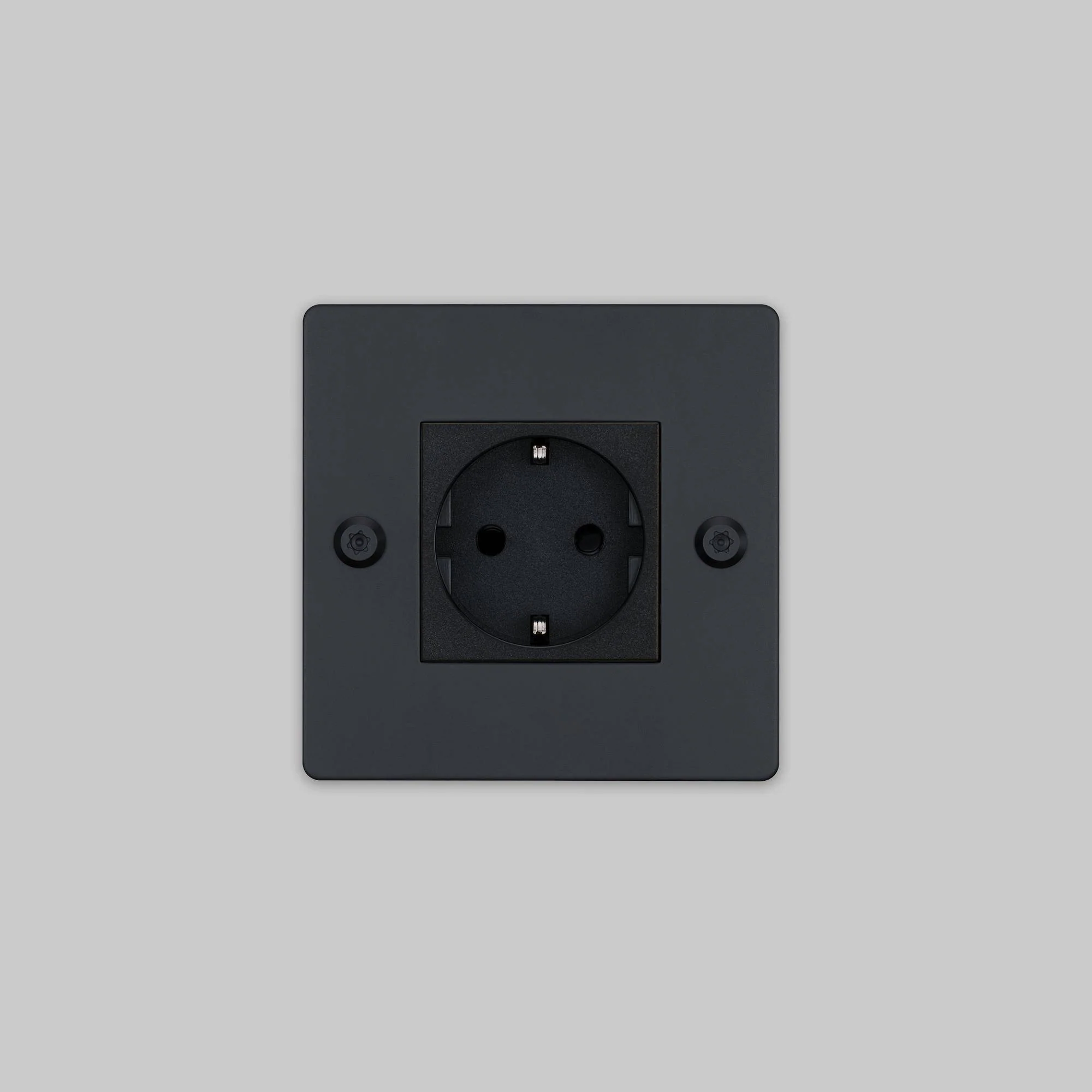 1G SOCKET / SCHUKO TYPE F / LINEAR / WITHOUT LOGO · BLACK · 2