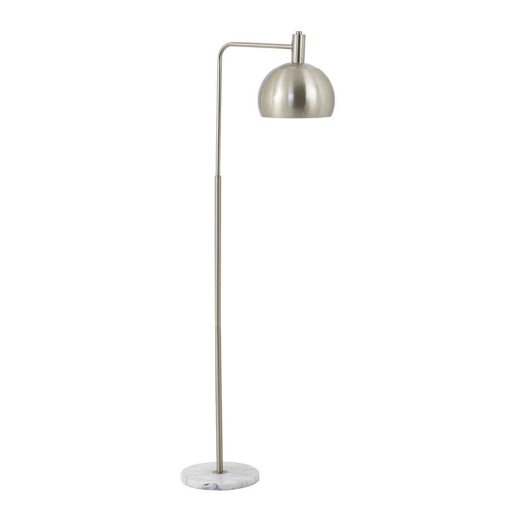 Lampada da terra regolabile industriale in marmo e argento