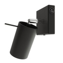 RING schwarze Wandleuchte mit einem Schalter