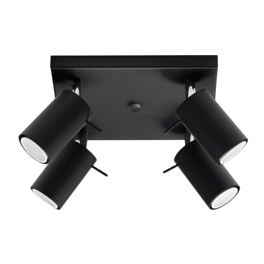 [SL.0094] RING 4 schwarze Deckenleuchte
