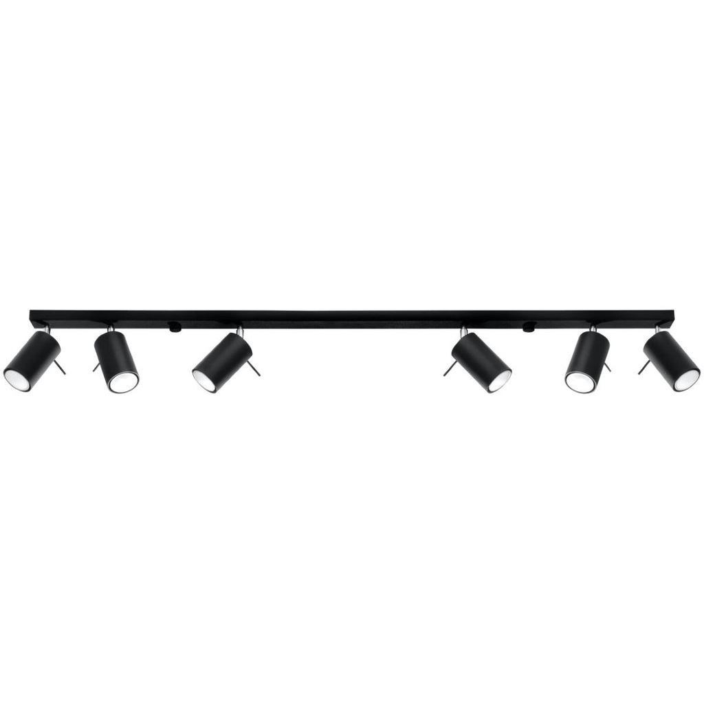 Lampada da soffitto RING 6L Nero