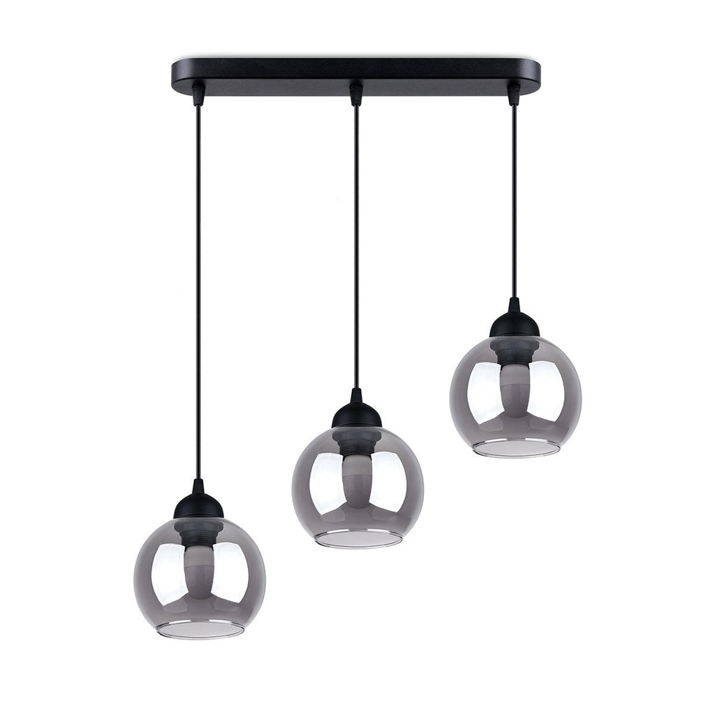 [SL.1142] ALINO 3 Schwarze Pendelleuchte