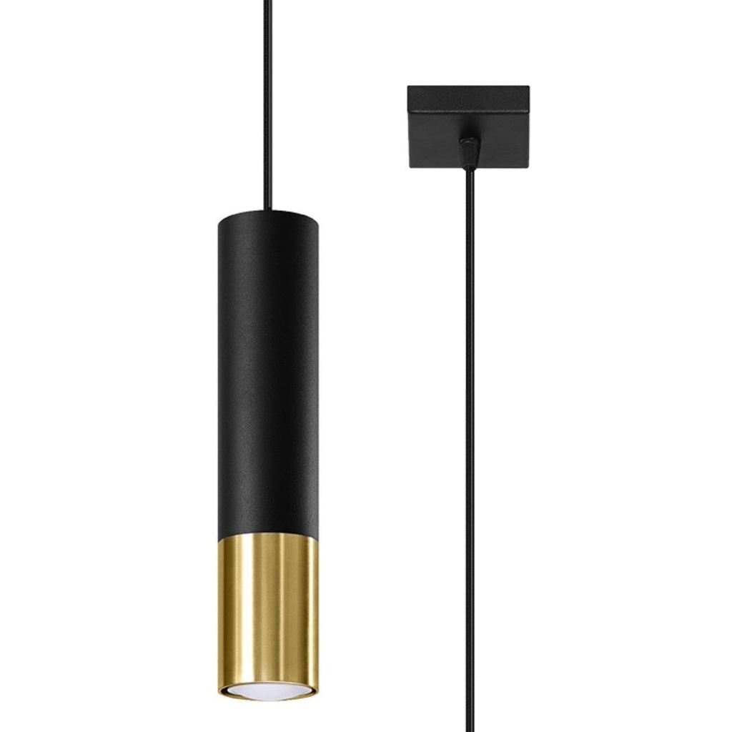 LOOPEZ 1 Black & Gold Suspension Lamp