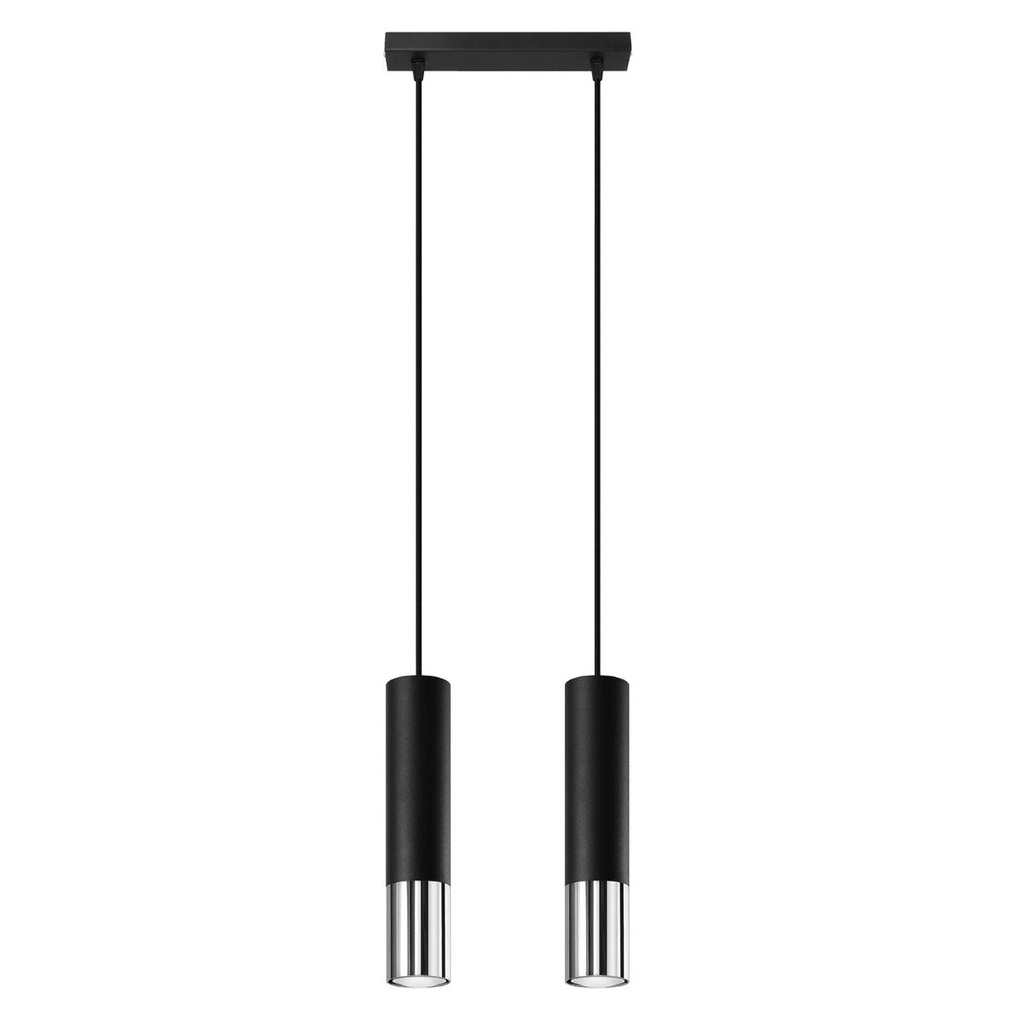 Lampada a sospensione LOOPEZ 2 nero/cromo