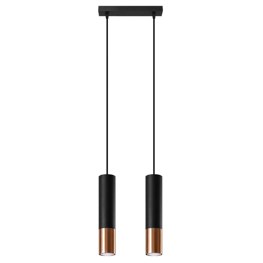 [SL.0947] LOOPEZ 2 Pendelleuchte schwarz/kupfer
