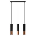 Lampada a sospensione LOOPEZ 3L nero/rame
